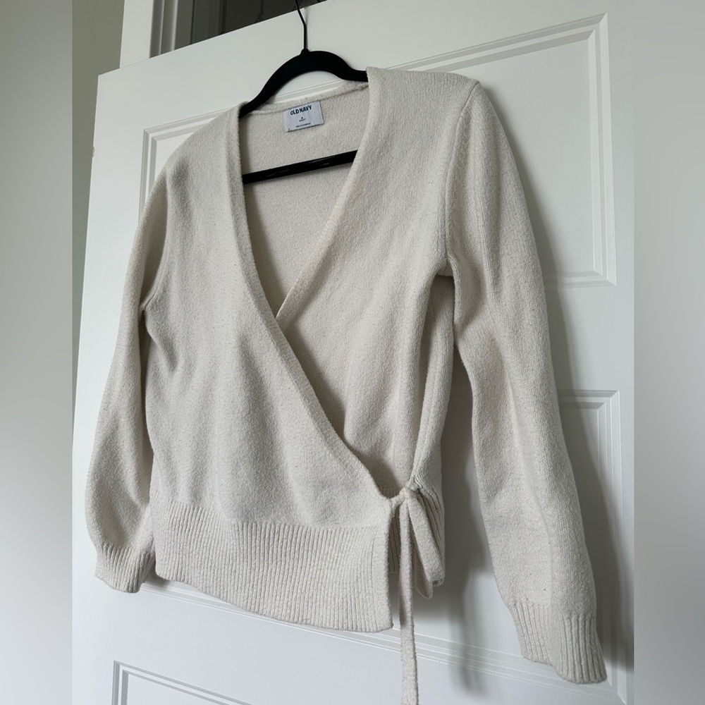 Old Navy Cream Knit Cardigan with Side-Tie